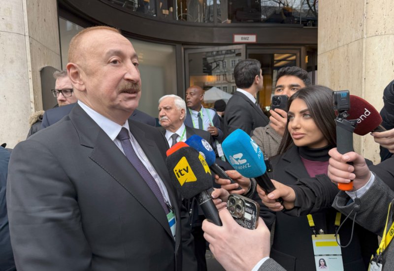 President Ilham Aliyev gave interview to Azerbaijani TV channels in Munich