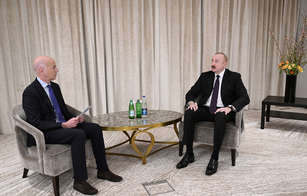 President Ilham Aliyev was interviewed by France 24 in Munich (PHOTO)