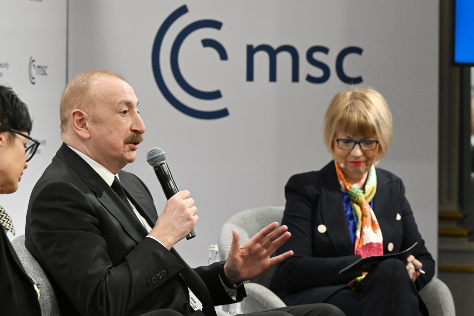 President Ilham Aliyev participates in panel discussion in Munich (PHOTO/VIDEO)