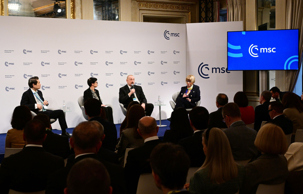 President Ilham Aliyev participates in panel discussion in Munich (PHOTO/VIDEO)