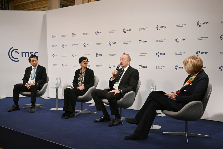 President Ilham Aliyev participates in panel discussion in Munich (PHOTO/VIDEO)