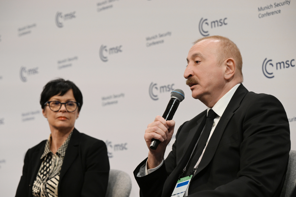 President Ilham Aliyev participates in panel discussion in Munich (PHOTO/VIDEO)