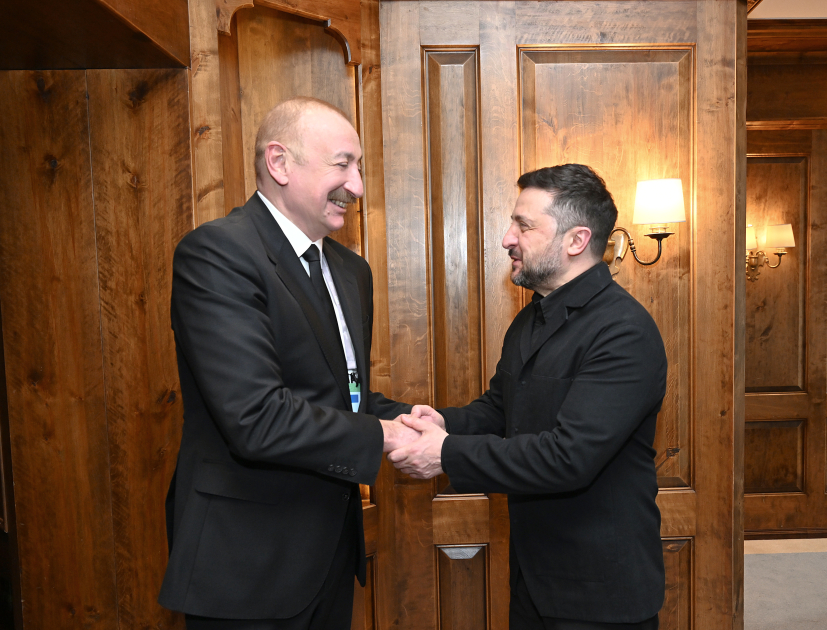 President Ilham Aliyev meets with Ukrainian President Volodymyr Zelenskyy in Munich (PHOTO)