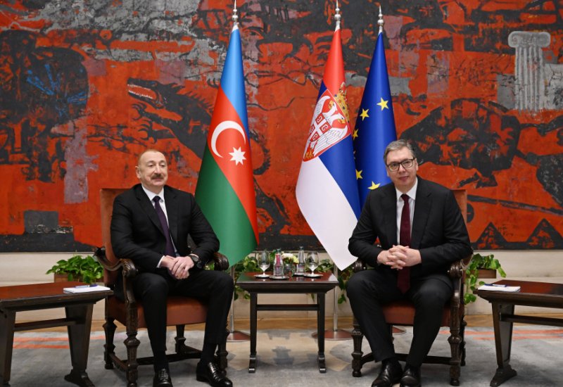 President Ilham Aliyev, President of Serbia hold one-on-one meeting (PHOTO)