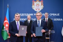 Azerbaijan Serbia exchange documents in Belgrade (PHOTO/VIDEO)