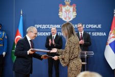 Azerbaijan Serbia exchange documents in Belgrade (PHOTO/VIDEO)