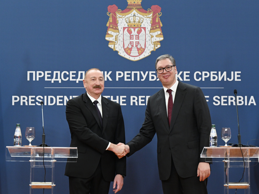 President Ilham Aliyev, President of Serbia make press statements (PHOTO/VIDEO)