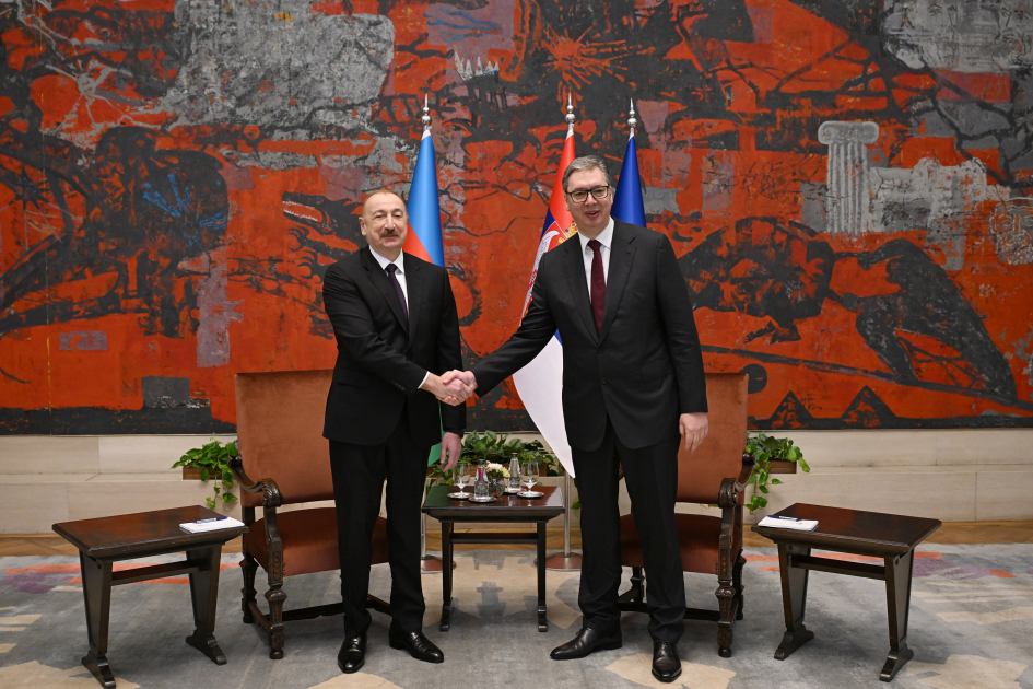 President Ilham Aliyev, President of Serbia hold one-on-one meeting (PHOTO)