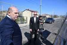 President Ilham Aliyev, First Lady Mehriban Aliyeva inspect reconstruction progress in Khojavend village (PHOTO/VIDEO)