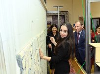 Leyla Aliyeva participates in cutting ceremony for carpets prepared for Shusha Mosque by “Azerkhalcha” OJSC (PHOTO)