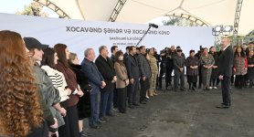 President Ilham Aliyev, First Lady Mehriban Aliyeva meet with residents of Khojavend town and Khojavend village (PHOTO)