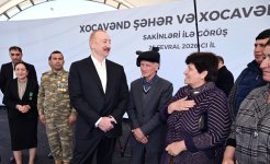 President Ilham Aliyev, First Lady Mehriban Aliyeva meet with residents of Khojavend town and Khojavend village (PHOTO)