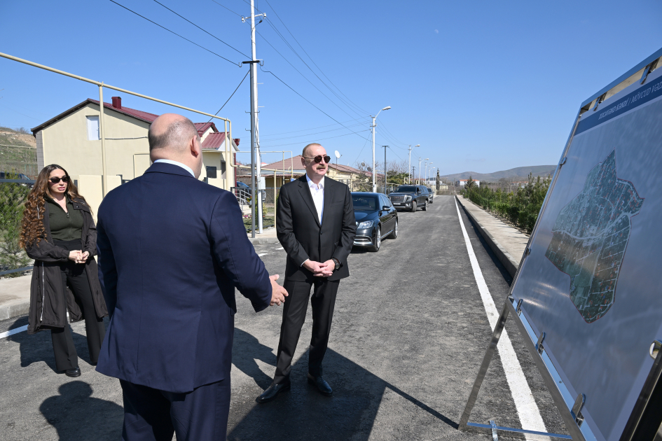 President Ilham Aliyev, First Lady Mehriban Aliyeva inspect reconstruction progress in Khojavend village (PHOTO/VIDEO)