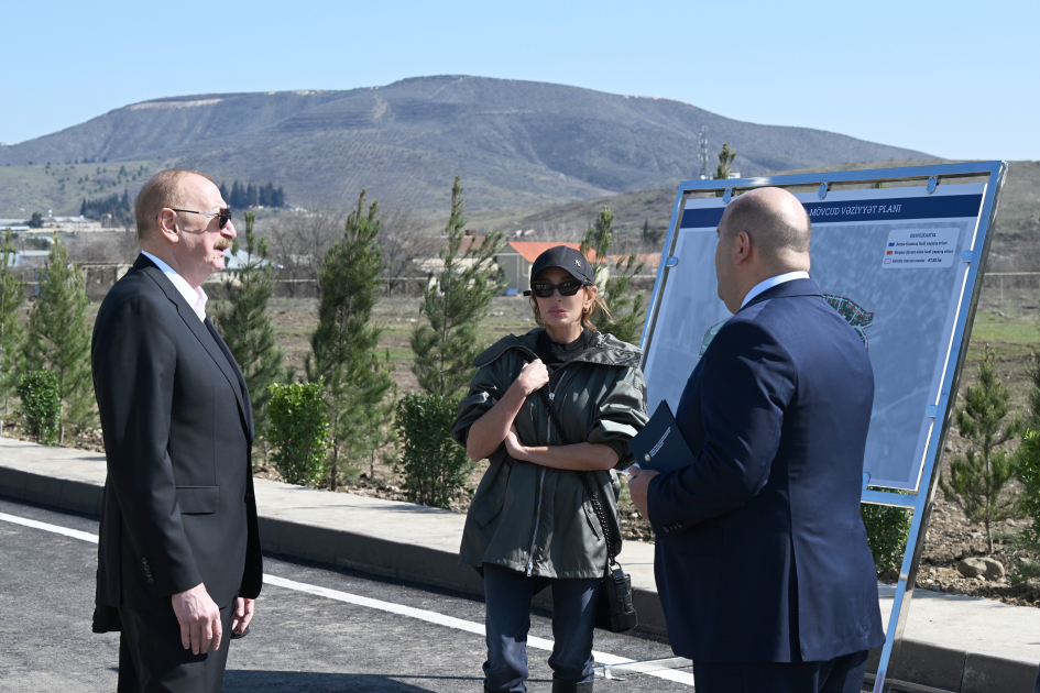 President Ilham Aliyev, First Lady Mehriban Aliyeva inspect reconstruction progress in Khojavend village (PHOTO/VIDEO)