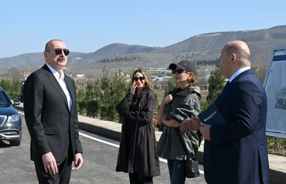 President Ilham Aliyev, First Lady Mehriban Aliyeva inspect reconstruction progress in Khojavend village (PHOTO/VIDEO)