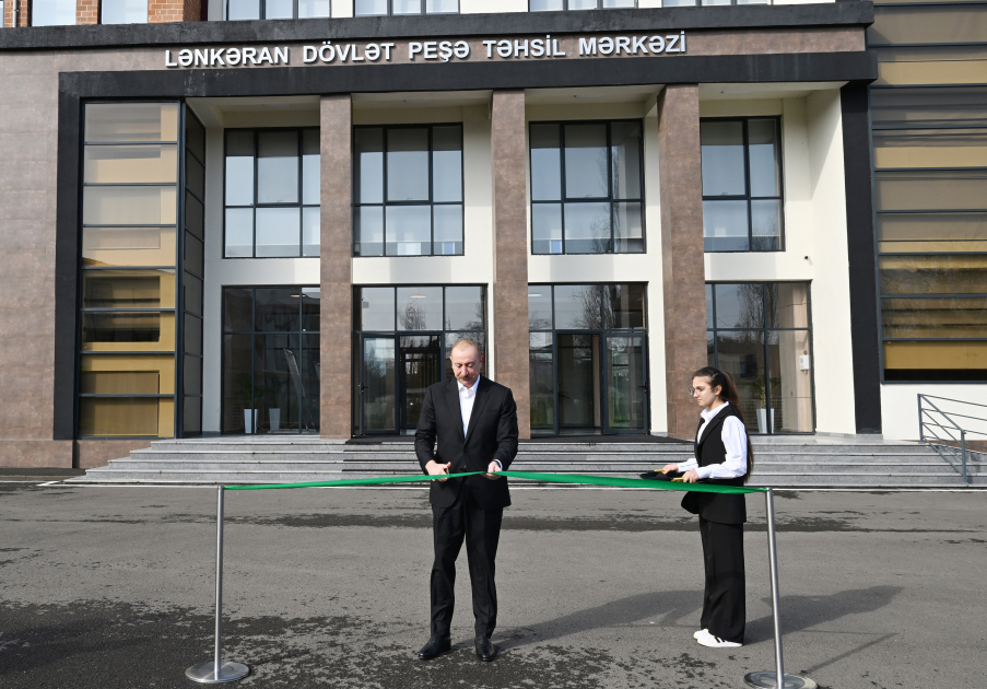 President Ilham Aliyev attends inauguration of Lankaran State Vocational Education Center (PHOTO)
