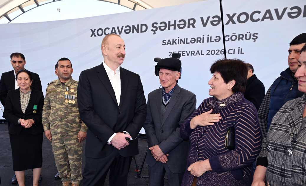President Ilham Aliyev, First Lady Mehriban Aliyeva meet with residents of Khojavend town and Khojavend village (PHOTO)