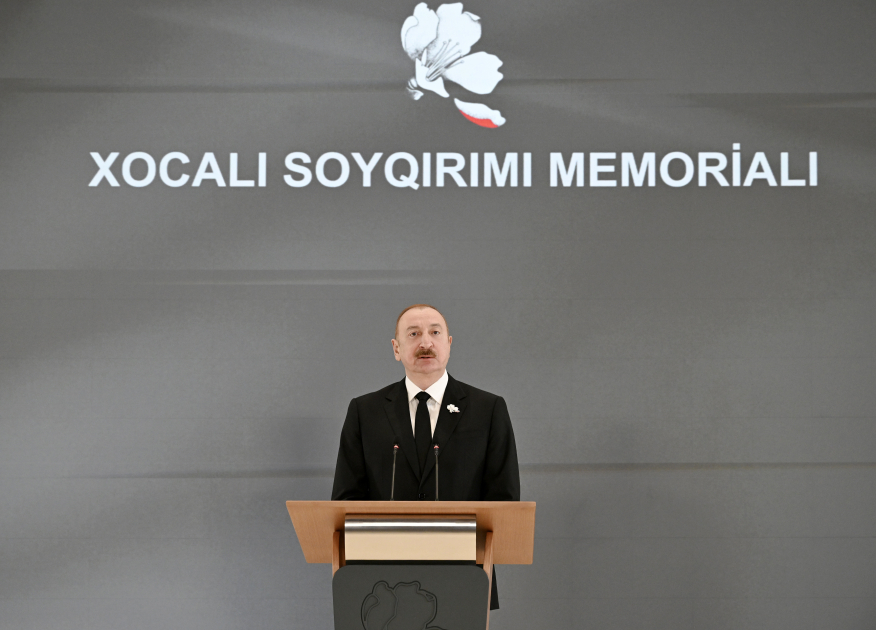 President Ilham Aliyev, First Lady Mehriban Aliyeva, attend opening of Khojaly Genocide Memorial (PHOTO/VIDEO)