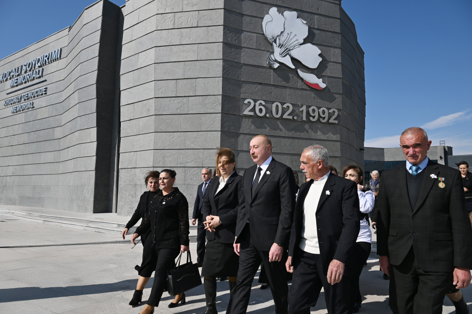 President Ilham Aliyev, First Lady Mehriban Aliyeva, attend opening of Khojaly Genocide Memorial (PHOTO/VIDEO)