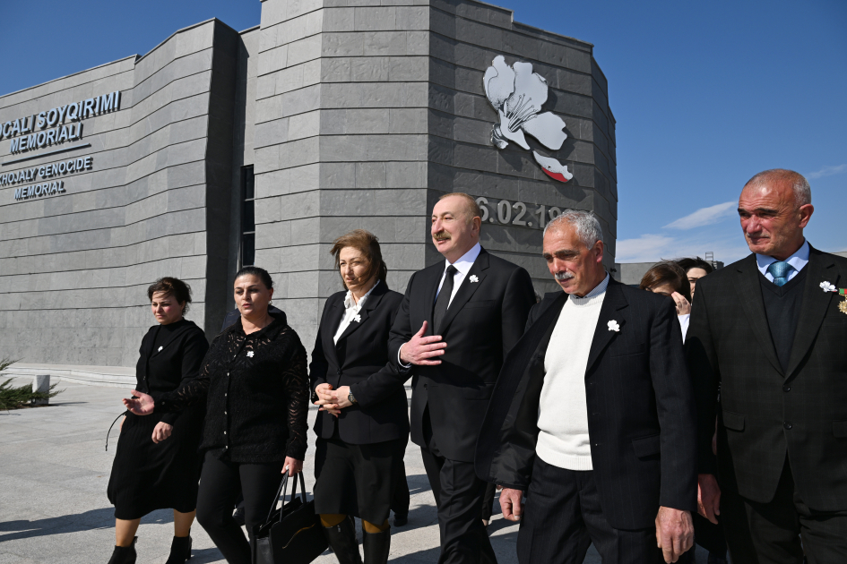 President Ilham Aliyev, First Lady Mehriban Aliyeva, attend opening of Khojaly Genocide Memorial (PHOTO/VIDEO)
