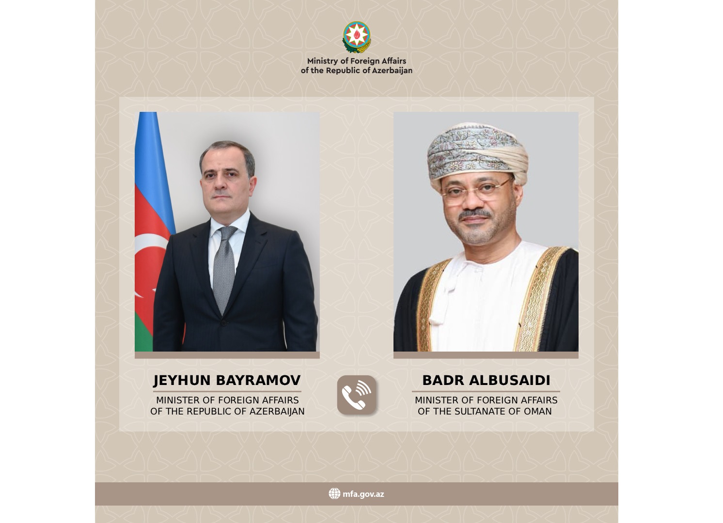 Azerbaijani FM discuss growing tension in region with his Omani counterpart Azerbaijani FM discuss growing tension in region with his Omani counterpart