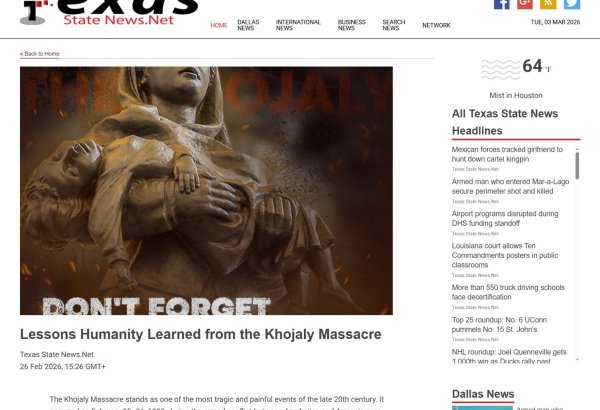 U.S. Texas media highlights tragedy of Khojaly Genocide