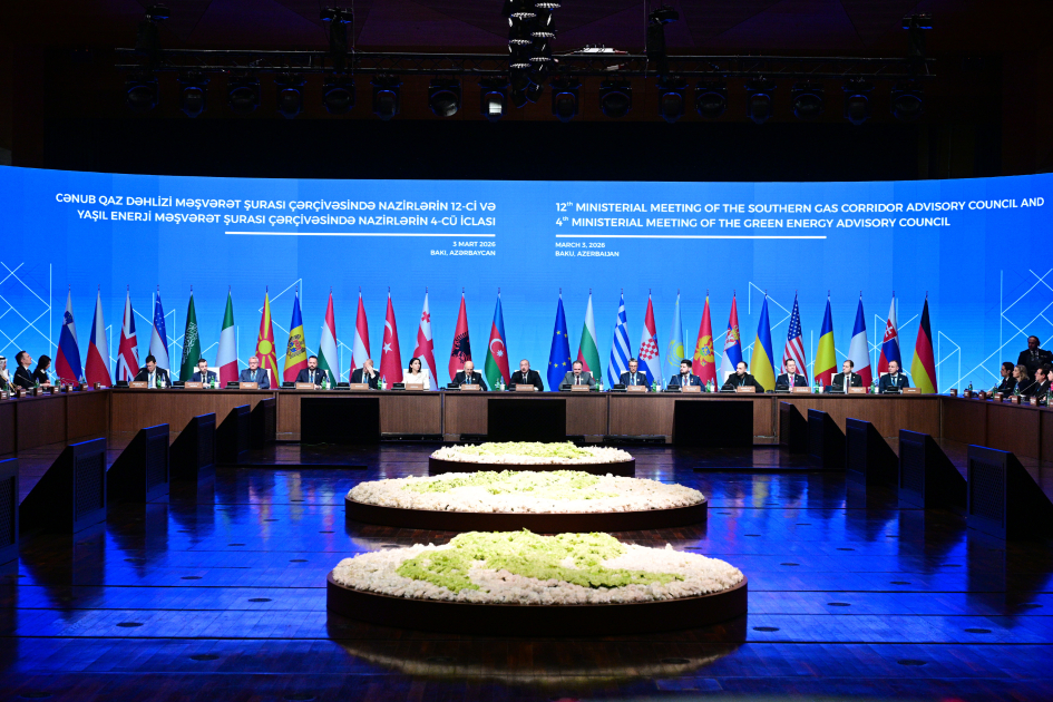 President Ilham Aliyev addresses 12th Southern Gas Corridor Advisory Council Ministerial Meeting and 4th Green Energy Advisory Council Ministerial Meeting (PHOTO/VIDEO)