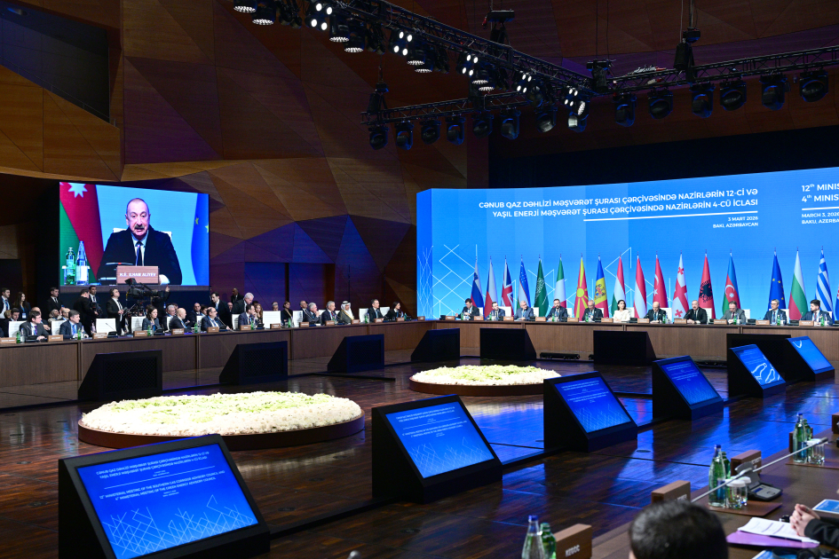President Ilham Aliyev addresses 12th Southern Gas Corridor Advisory Council Ministerial Meeting and 4th Green Energy Advisory Council Ministerial Meeting (PHOTO/VIDEO)