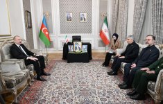 President Ilham Aliyev visits Iranian Embassy in Azerbaijan to offer condolences (PHOTO)