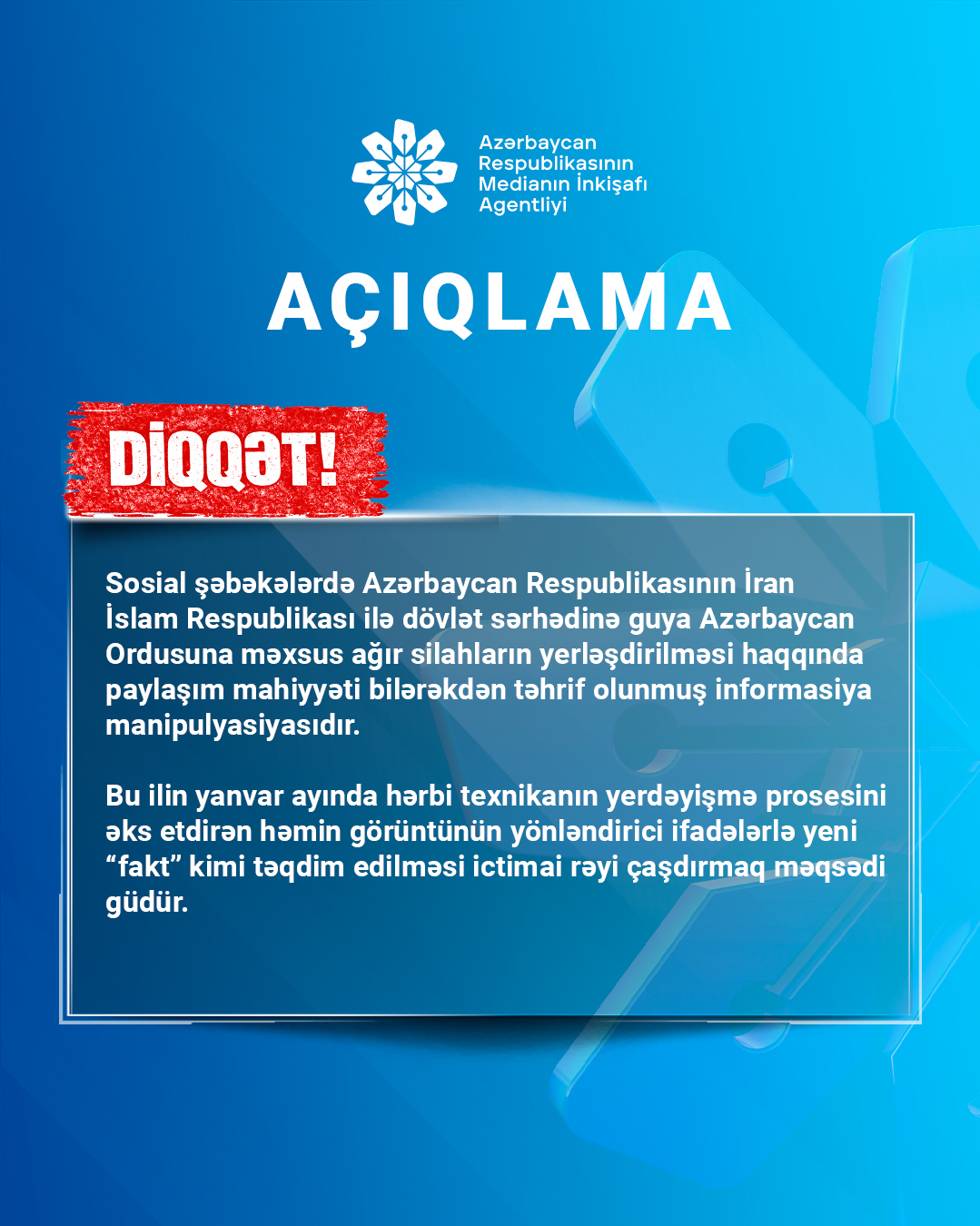 Azerbaijan denies misinformation about heavy weapons deployment on border with Iran (PHOTO)