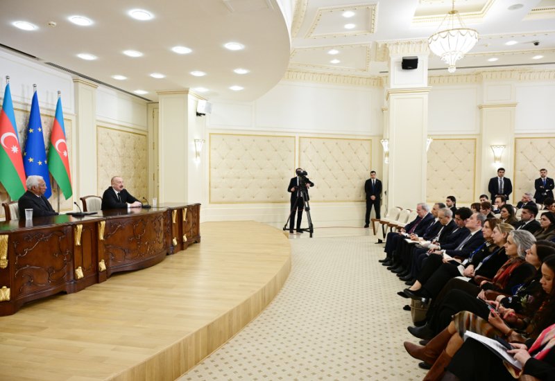 President Ilham Aliyev and President of European Council make press statements (PHOTO)