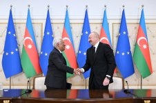 President Ilham Aliyev and President of European Council make press statements (PHOTO/VIDEO)