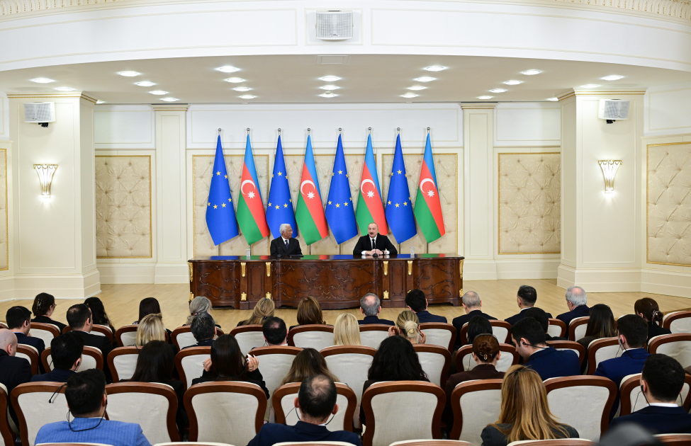 President Ilham Aliyev and President of European Council make press statements (PHOTO/VIDEO)