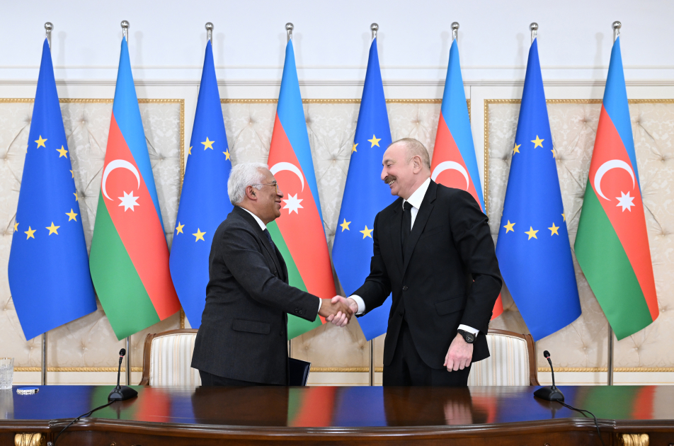 President Ilham Aliyev and President of European Council make press statements (PHOTO/VIDEO)