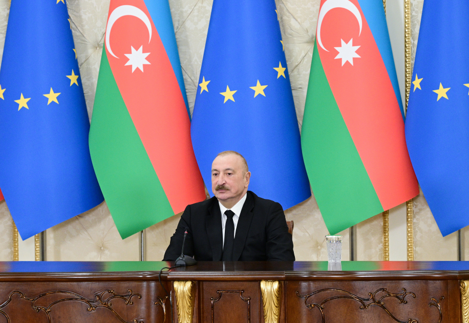 President Ilham Aliyev and President of European Council make press statements (PHOTO/VIDEO)