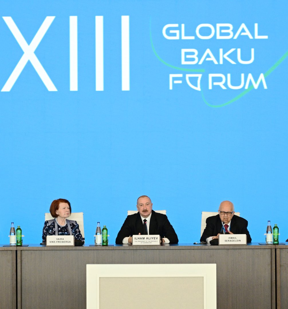 President Ilham Aliyev attends opening ceremony of 13th Global Baku Forum (PHOTO)