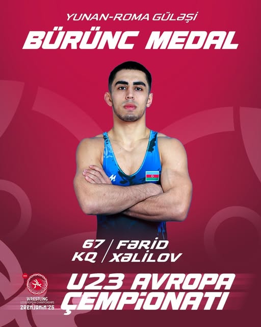 Azerbaijani wrestler claims bronze at European U23 Championships