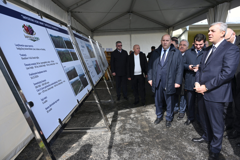 Azerbaijani officials inspect horticultural farm in nation's Khojavend district (PHOTO)