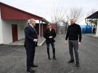 President Ilham Aliyev, First Lady Mehriban Aliyeva inspect restoration of individual houses and infrastructure in Khanoba village of Khojavend (PHOTO/VIDEO)