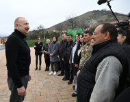 President Ilham Aliyev, First Lady Mehriban Aliyeva inspect restoration of individual houses and infrastructure in Khanoba village of Khojavend (PHOTO/VIDEO)