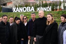 President Ilham Aliyev, First Lady Mehriban Aliyeva inspect restoration of individual houses and infrastructure in Khanoba village of Khojavend (PHOTO/VIDEO)