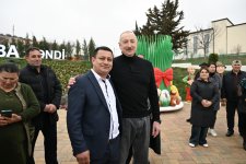 President Ilham Aliyev, First Lady Mehriban Aliyeva inspect restoration of individual houses and infrastructure in Khanoba village of Khojavend (PHOTO/VIDEO)