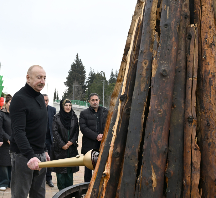 President Ilham Aliyev, First Lady Mehriban Aliyeva inspect restoration of individual houses and infrastructure in Khanoba village of Khojavend (PHOTO/VIDEO)