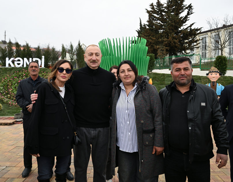President Ilham Aliyev, First Lady Mehriban Aliyeva inspect restoration of individual houses and infrastructure in Khanoba village of Khojavend (PHOTO/VIDEO)