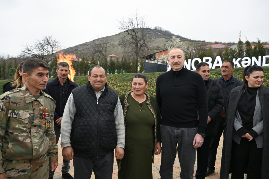 President Ilham Aliyev, First Lady Mehriban Aliyeva inspect restoration of individual houses and infrastructure in Khanoba village of Khojavend (PHOTO/VIDEO)