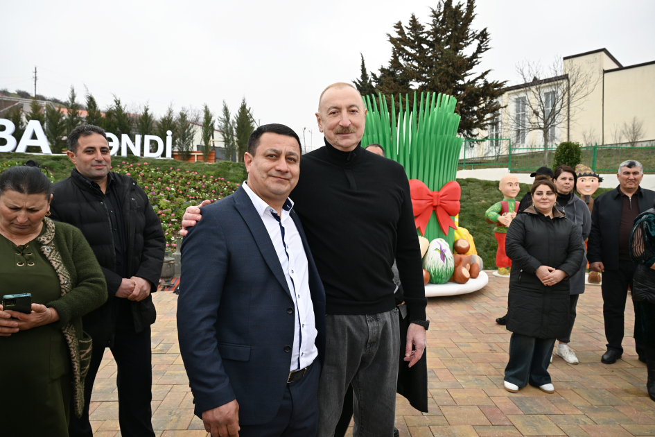 President Ilham Aliyev, First Lady Mehriban Aliyeva inspect restoration of individual houses and infrastructure in Khanoba village of Khojavend (PHOTO/VIDEO)