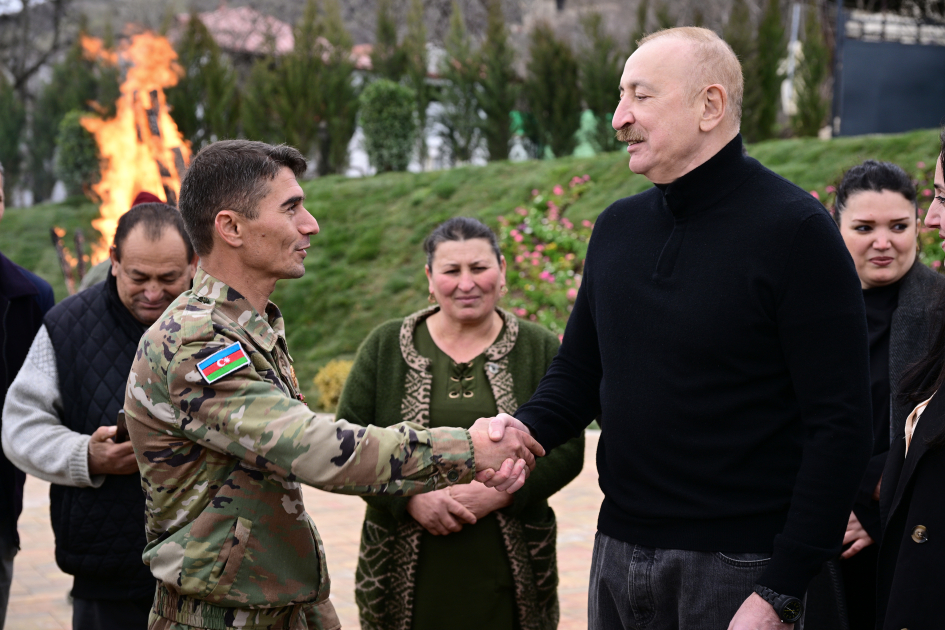 President Ilham Aliyev, First Lady Mehriban Aliyeva inspect restoration of individual houses and infrastructure in Khanoba village of Khojavend (PHOTO/VIDEO)