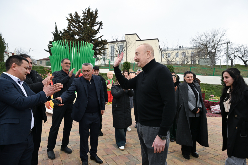 President Ilham Aliyev, First Lady Mehriban Aliyeva inspect restoration of individual houses and infrastructure in Khanoba village of Khojavend (PHOTO/VIDEO)