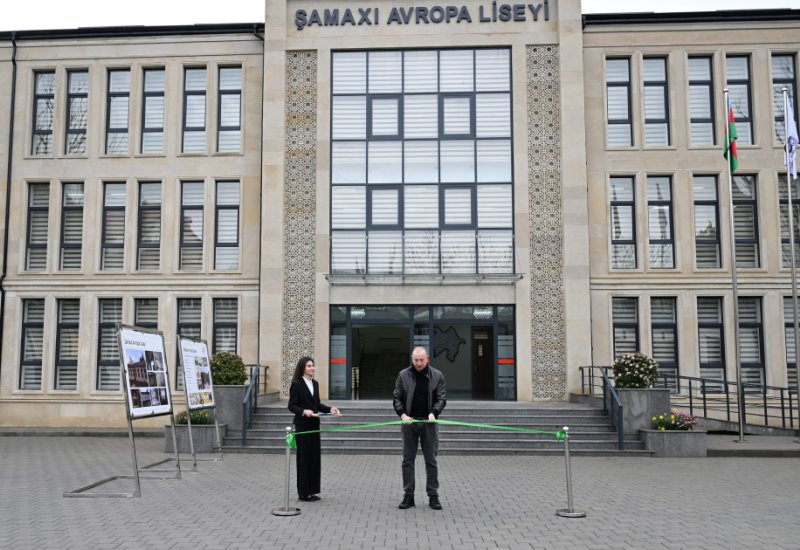 President Ilham Aliyev attends opening of new building of Shamakhi European lyceum (PHOTO)