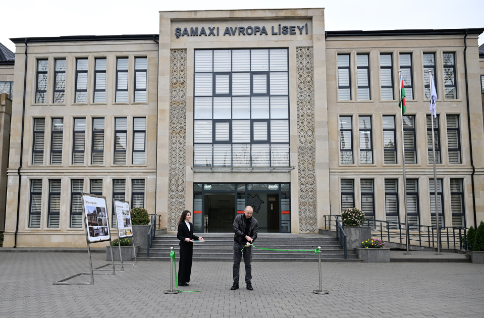President Ilham Aliyev attends opening of new building of Shamakhi European Lyceum (PHOTO)